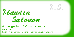 klaudia salomon business card